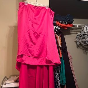 High low strapless dress